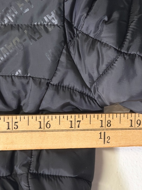 Harley-Davidson Black Puffer Jacket with White Logo Stripe XS - Picture 15 of 16